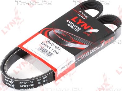 Приводной ремень поликлиновой LYNXauto для Renault Megane I 1996-2003. Артикул 6PK1138