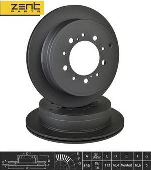 Тормозной диск Zentparts. Артикул Z06262