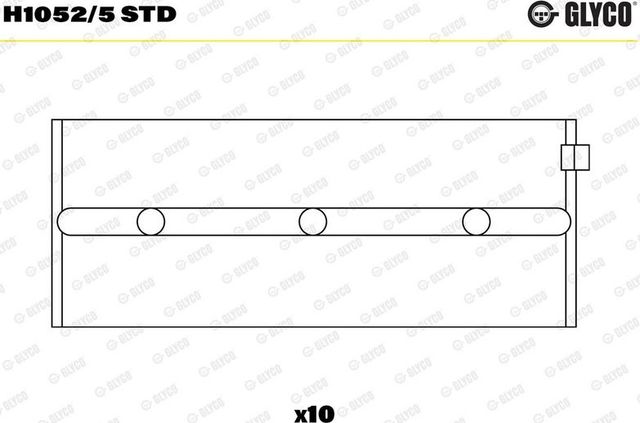 Вкладыши коренные Glyco для Renault Master I 1980-1998. Артикул H1052/5 STD