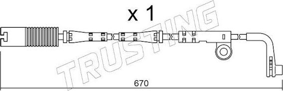 Датчик износа тормозных колодок  Trusting. Артикул SU.150
