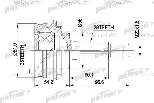 Шрус наружный (граната) Patron. Артикул PCV1346