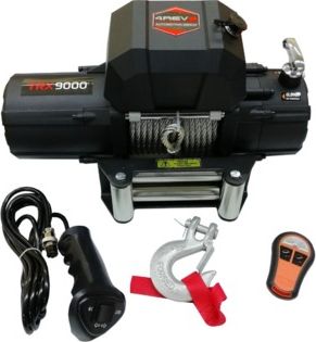 Лебёдка электрическая 12V 4Revo 9000 lbs 4082 кг (стальной трос) с узким барабаном и пультом радиоуправления. Артикул 4R-W090A