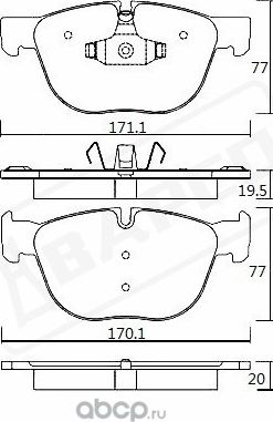 Колодки тормозные дисковые BP0365 передние, комплект, (Bapco). Артикул BP0365