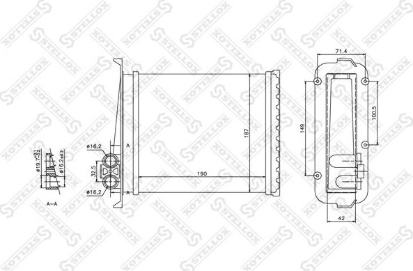 Радиатор отопителя (печки) Stellox. Артикул 10-35023-SX