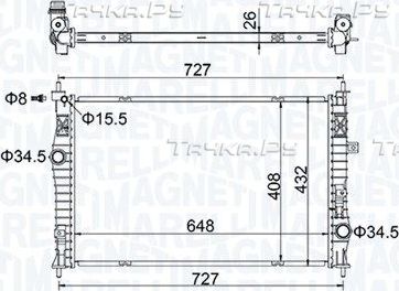 Радиатор охлаждения двигателя Magneti Marelli для Citroen Jumpy III 2016-2026. Артикул 350213207200