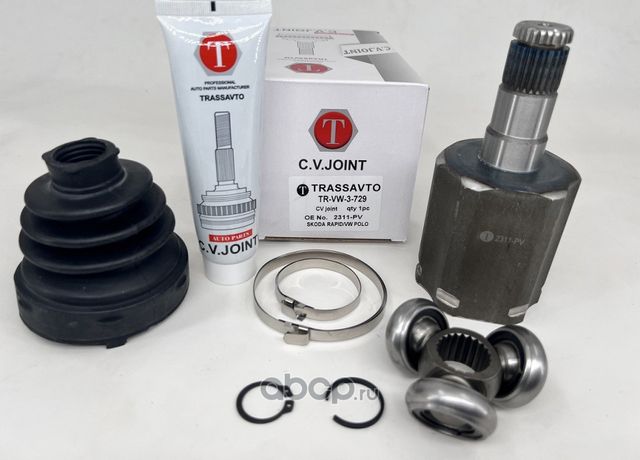 ШРУС внутренний | перед лев | 22/26 (Trassavto). Артикул TRVW3729