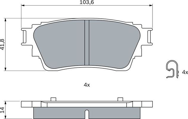 Тормозные колодки Bosch (Low-Metallic). Артикул 0 986 460 008