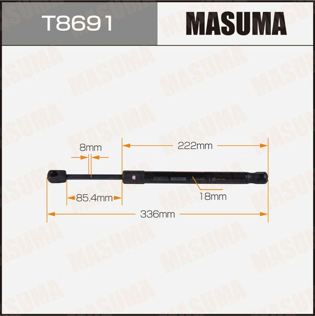 Упор газовый капота MASUMA, L=336mm (1/40). Артикул T8691
