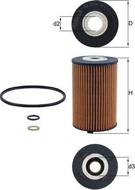 Масляный фильтр Mahle-Knecht. Артикул OX 1158D