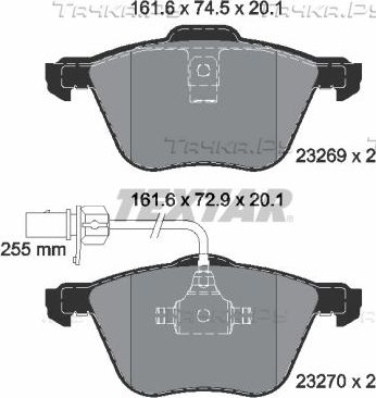 Тормозные колодки Textar Q+. Артикул 2326903