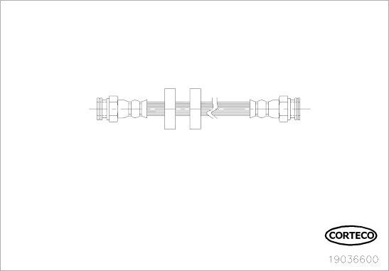 Тормозной шланг Corteco задний для Citroen Nemo I 2008-2015. Артикул 19036600