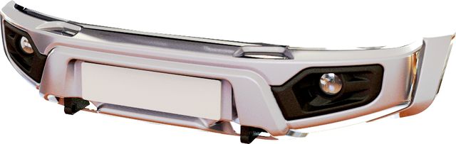 Бампер передний АВС-Дизайн для УАЗ Cargo 2005-@NOWс лифтом 0-65 мм. ЛЁГКИЙ-У, с оптикой, белый. Артикул ABC.UAZ.FB.31W