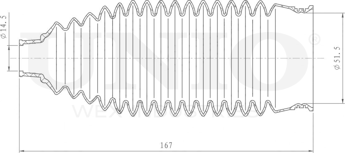 Пыльник рулевой рейки (Unio). Артикул DUC-20021