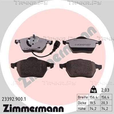Тормозные колодки Zimmermann rd:z передние для SEAT Leon I 1999-2006. Артикул 23392.900.1