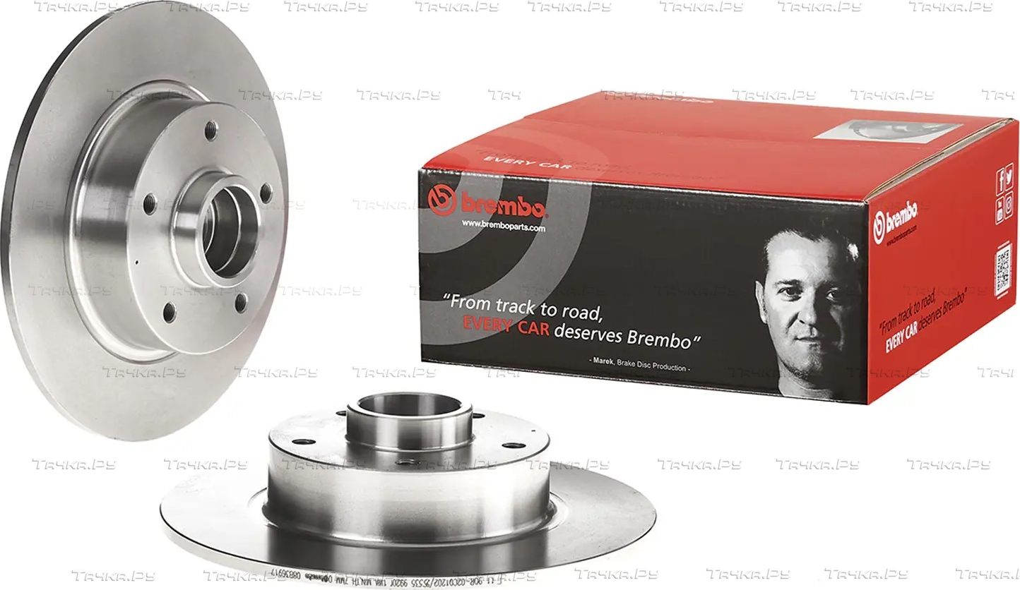 Тормозной диск Brembo со встроенным подшипником задний для Renault Megane IV 2013-2026. Артикул 08.B369.17