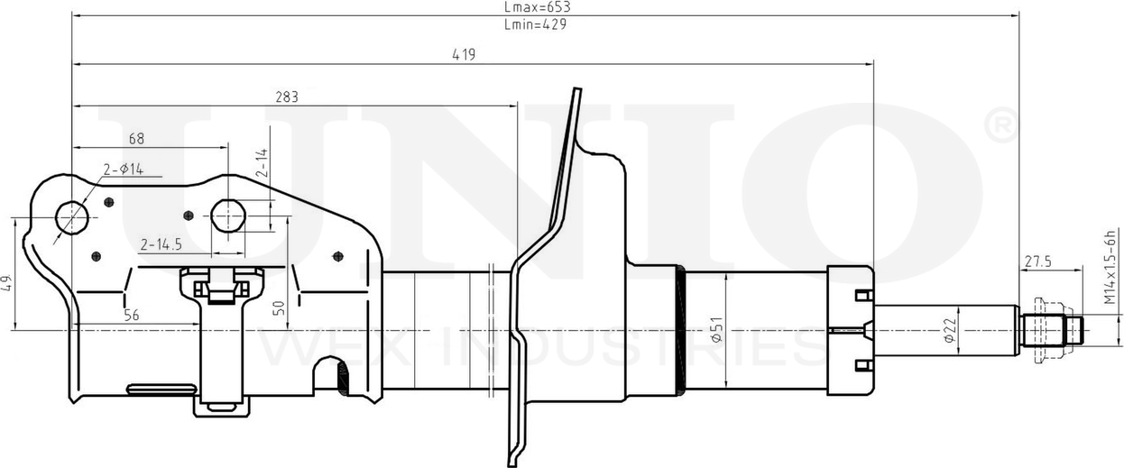 Амортизатор подвески (Unio). Артикул SAB-10079