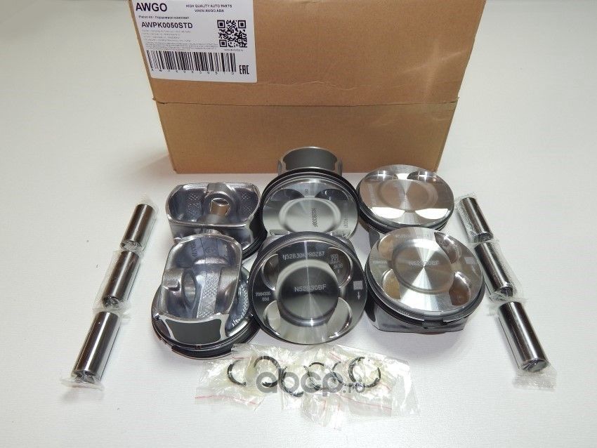 6 шт. порш., кольца, пальцы STD (комплект) AWPK0050STD (Awgo) Awgo. Артикул AWPK0050STD