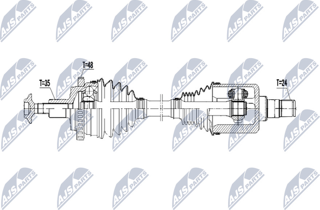Полуось (привод в сборе, приводной вал) NTY передняя правая для Mercedes-Benz S-Класс IV (W220) 2002-2005. Артикул NPW-ME-074