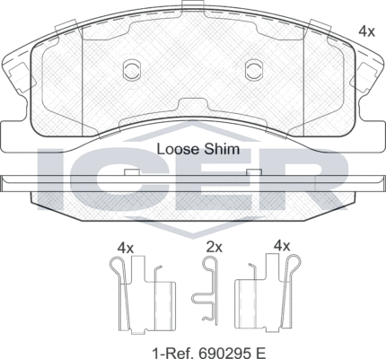 Тормозные колодки Icer передние для Jeep Grand Cherokee II (WJ) 1999-2005. Артикул 182075