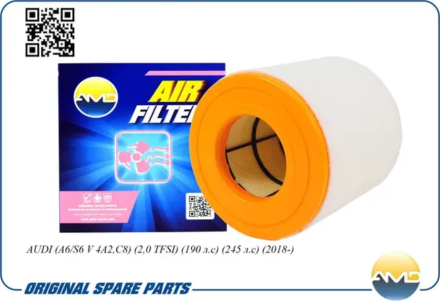 Фильтр воздушный AUDI A6/S6 V 4A2, C8 2.0 TFSI 190 л.с 245 л.с 2018 (AMD). Артикул AMDFA455