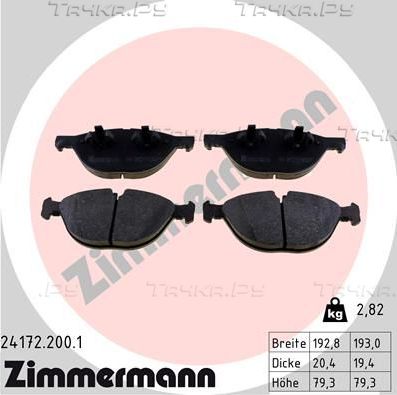 Тормозные колодки Zimmermann передние для BMW X5 II (E70) 2006-2013. Артикул 24172.200.1