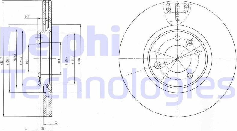 Тормозной диск Delphi. Артикул BG4150
