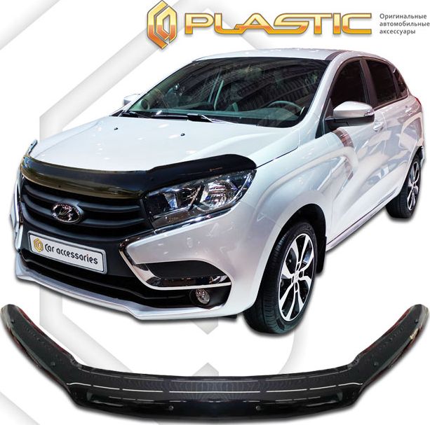 Дефлектор СА Пластик для капота (Classic черный) Lada Xray 2016-2026. Артикул 2010010111939