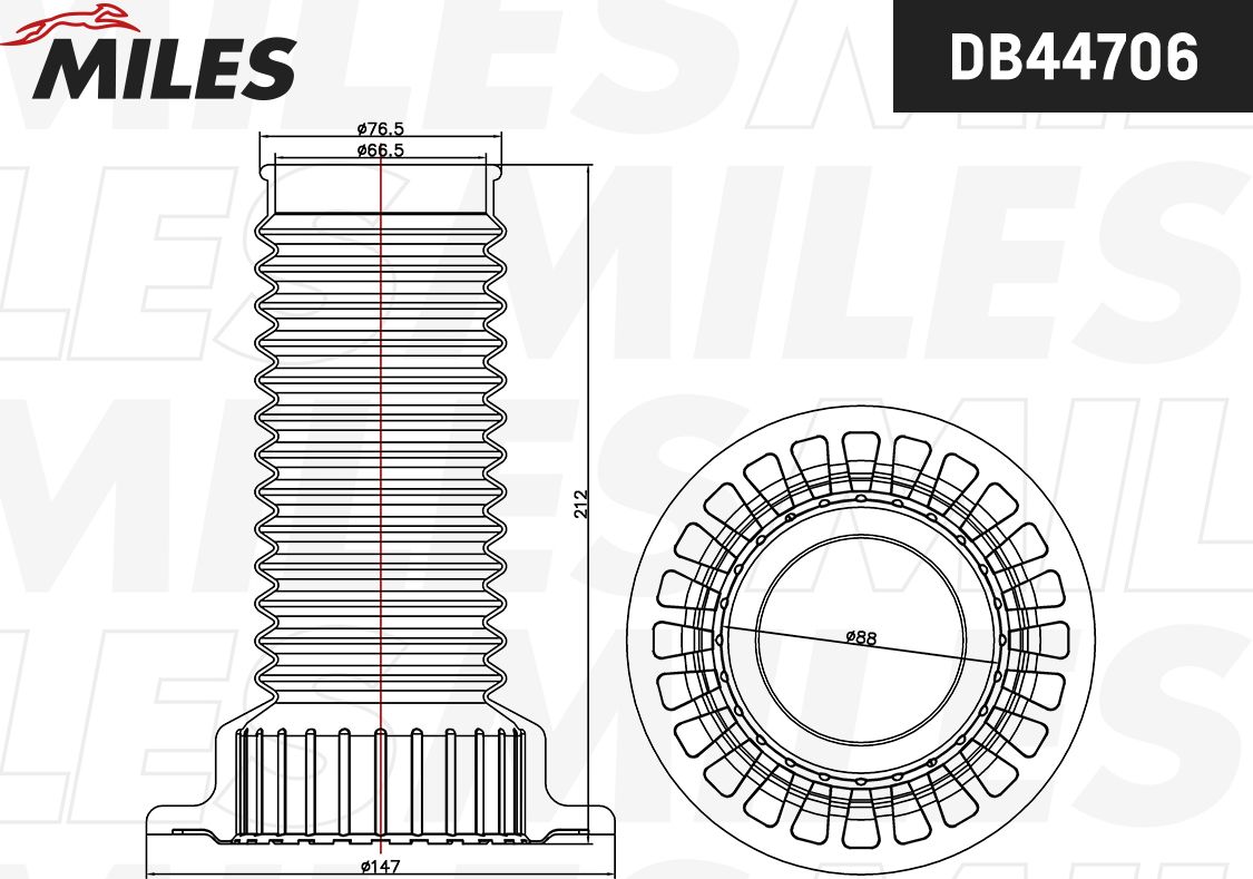 DB44706 MILES Пыльник амортизатора переднего. Артикул DB44706