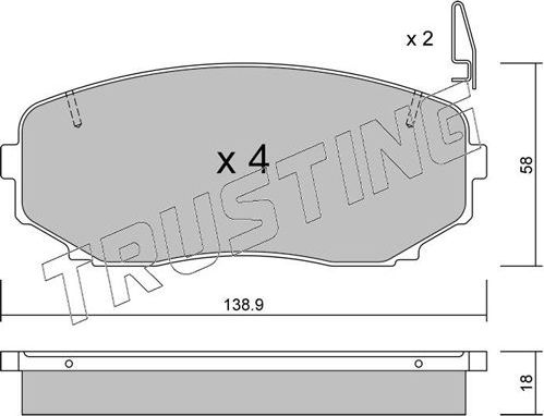 Тормозные колодки Trusting передние для Mazda CX-7 I 2006-2012. Артикул 889.0
