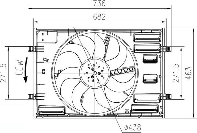 Вентилятор радиатора двигателя NRF левый для Audi Q3 II (F3) 2018-2026. Артикул 47916