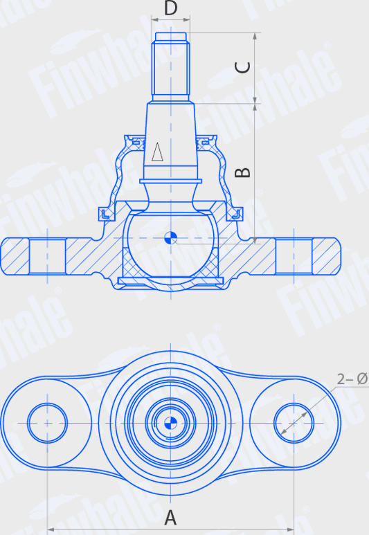 Шаровая опора Finwhale передняя правая/левая для Hyundai Tucson I 2004-2010. Артикул BJ509