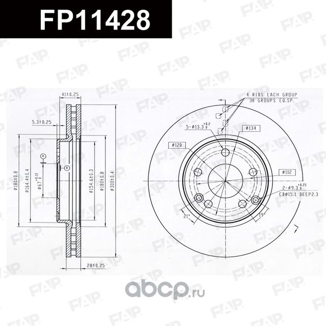 FP11428 ДИСК ТОРМОЗНОЙ (FAP). Артикул FP11428