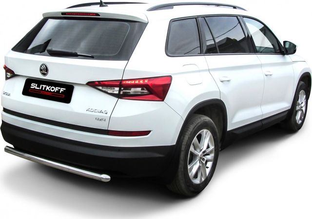 Защита Slitkoff заднего бампера d57 для Skoda Kodiaq 2016-2026 Черная. Артикул SKKOD-007