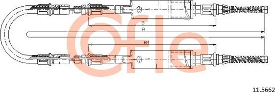 Трос ручника (тросик ручного тормоза) Cofle задний для Ford Transit V 1994-2000. Артикул 92.11.5662