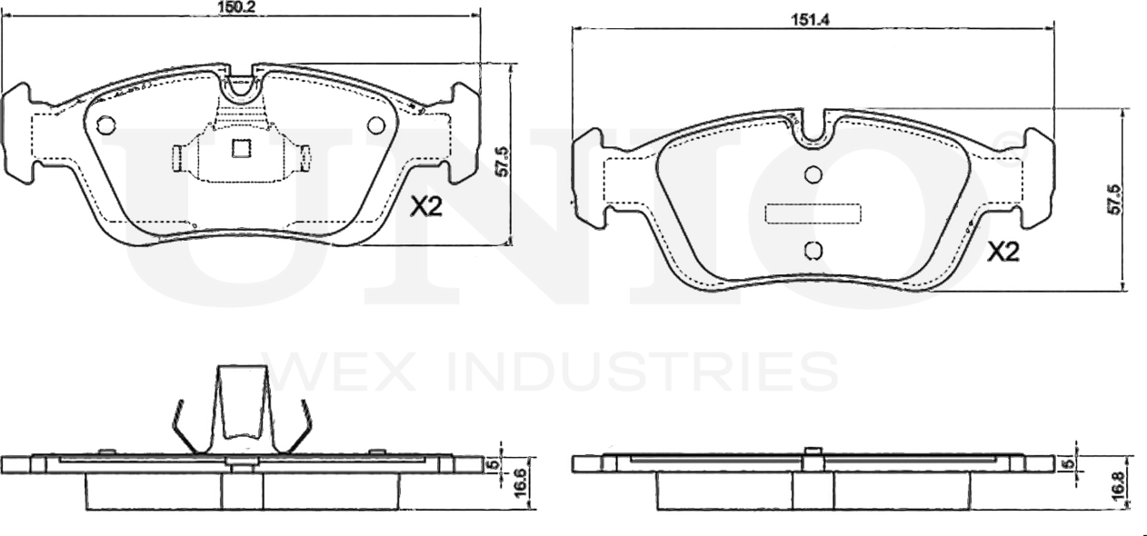 Колодки тормозные дисковые, комплект (Unio). Артикул BRP-20012
