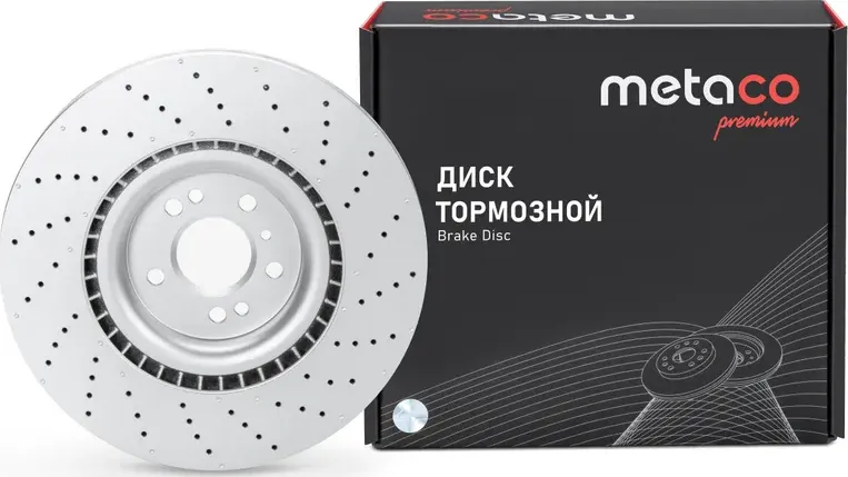 Диск тормозной передний вентилируемый MERCEDES BENZ ПЕРФОРАЦИЯ (Metaco). Артикул 3050-569