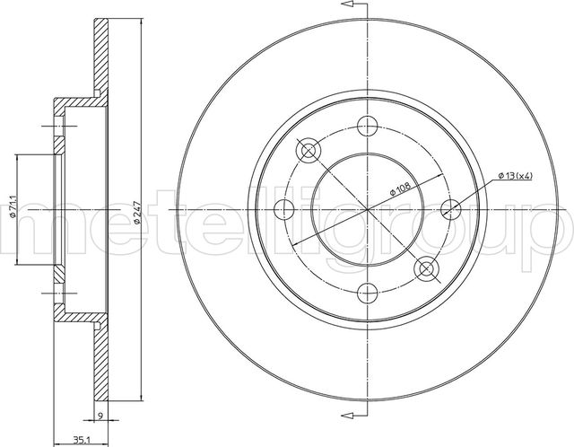 Тормозной диск Metelli. Артикул 23-0567C