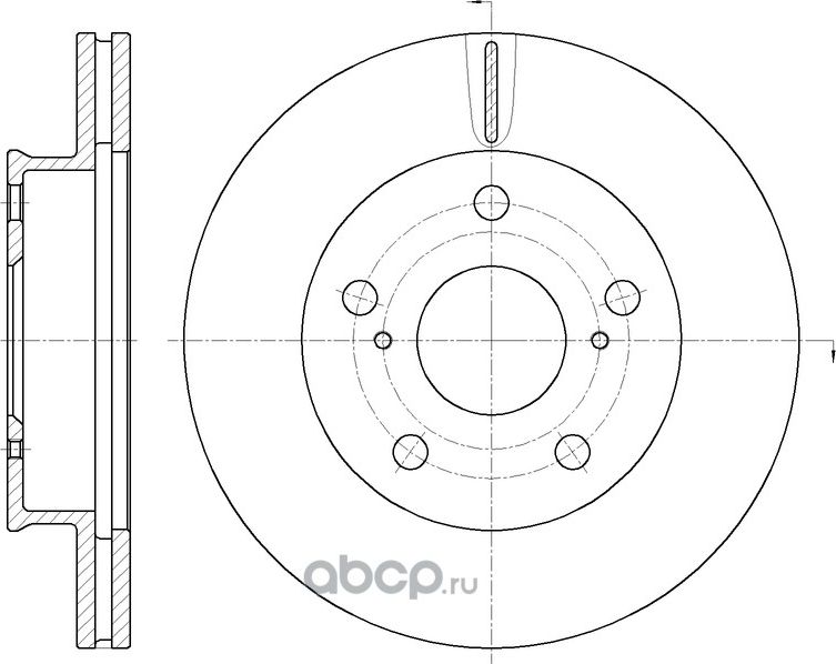 Диск тормозной вентилируемый (G-Brake). Артикул GR20596