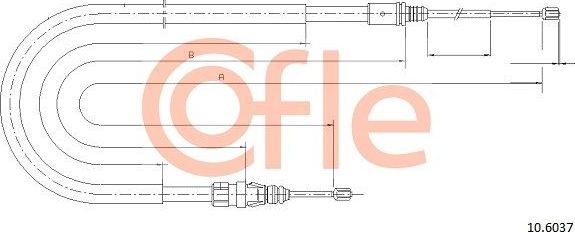 Трос ручника (тросик ручного тормоза) Cofle. Артикул 92.10.6037