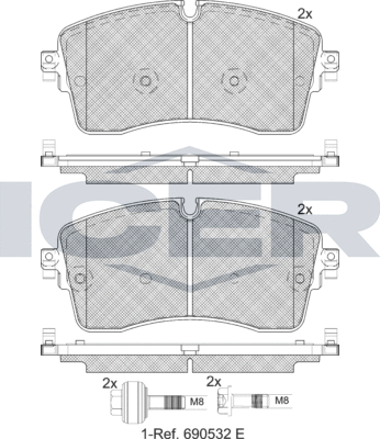 Тормозные колодки Icer. Артикул 182335-200