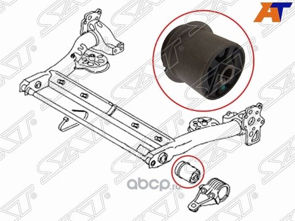 Сайлентблок задней балки с кронштейном A6 97-05SKODA SUPERB 01-08VW PASSAT 96-05 LH SAT. Артикул ST4B0501521E