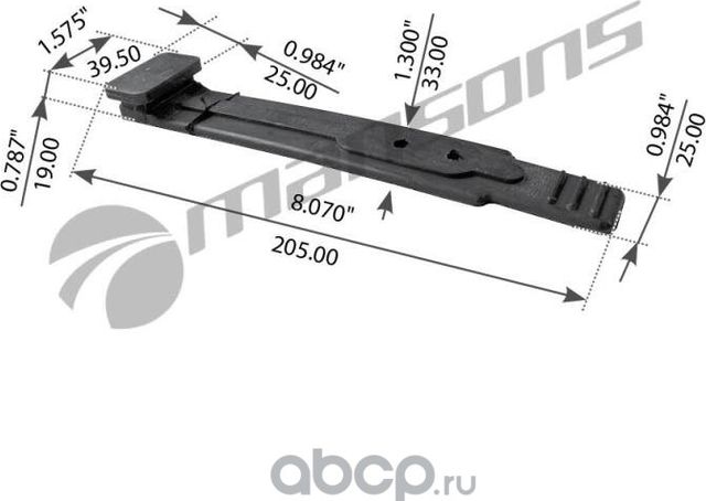 Крепление брызговика (Mansons). Артикул 700.008
