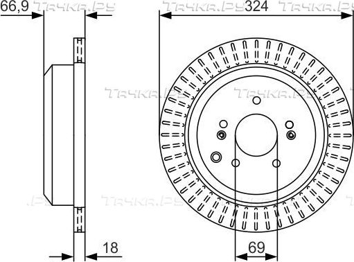 Тормозной диск Bosch. Артикул 0 986 479 V10