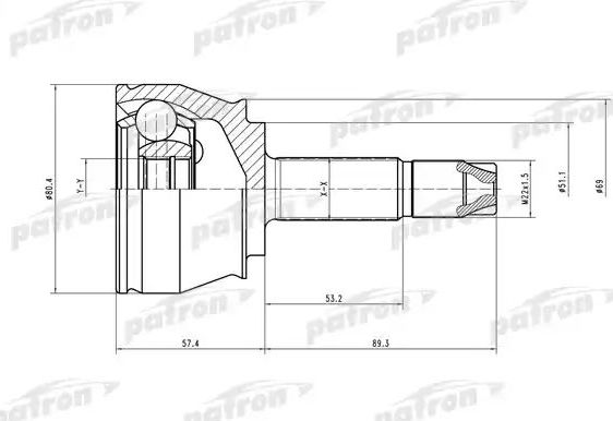 Шрус наружный (граната) Patron. Артикул PCV1374