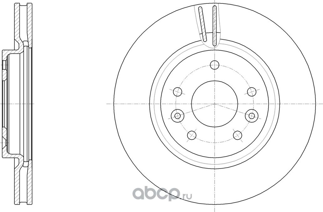 Диск тормозной вентилируемый (G-Brake). Артикул GR21689