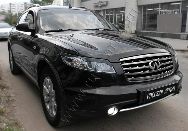Накладки Русская Артель на передние фары (реснички) для Infiniti FX 35 S50 2002-2009. Артикул REIF-005200