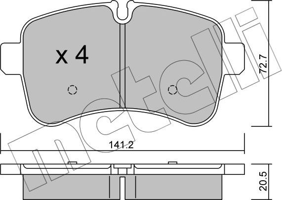 Тормозные колодки Metelli. Артикул 22-0711-0