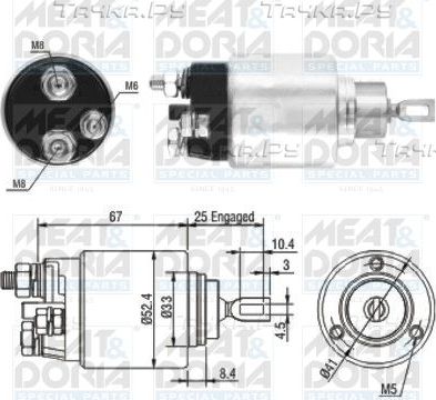 Втягивающее реле стартера Meat & Doria для Ford Transit VII 2006-2014. Артикул 46151
