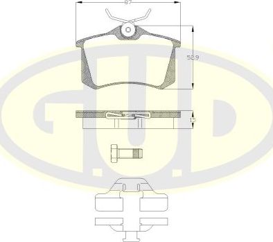 Тормозные колодки G.U.D.. Артикул GBP880100
