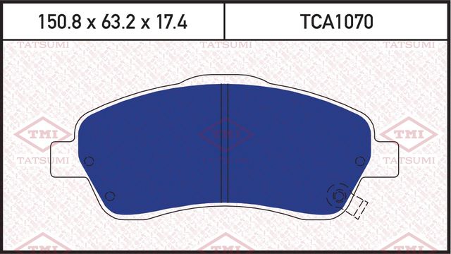 Колодки тормозные TOYOTA AVENSIS/COROLLA 04- перед. (Tatsumi). Артикул TCA1070